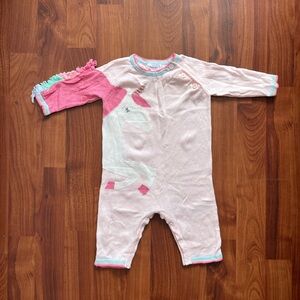 Angel Dear Unicorn Footie - Pink and White